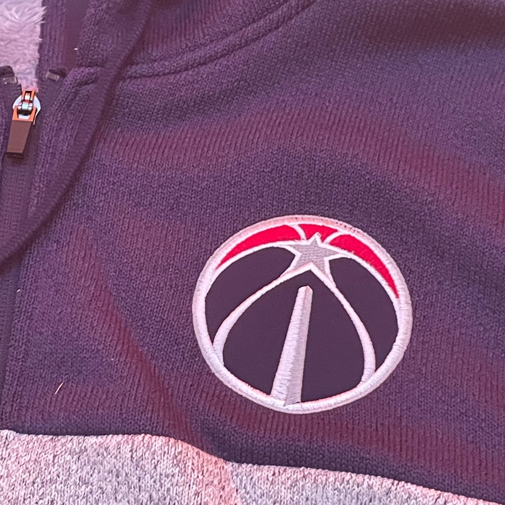 NBA Washington Wizards Knit Jacket Mens Large Hooded Full Zip Color Block New - Picture 2 of 4
